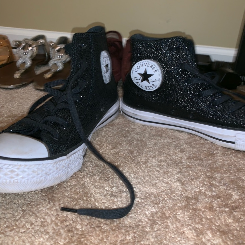 High top black converse faux ostrich - Picture 4 of 4